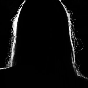 silhouette, woman, dark